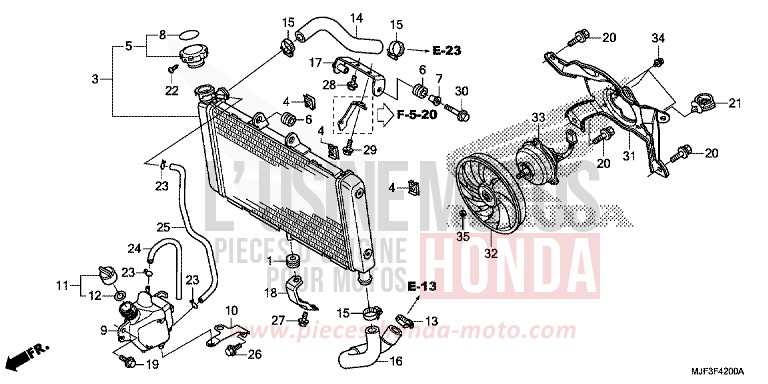 RADIATEUR de CTX700 ABS DARKNESS BLACK METALLIC (NH463) de 2014